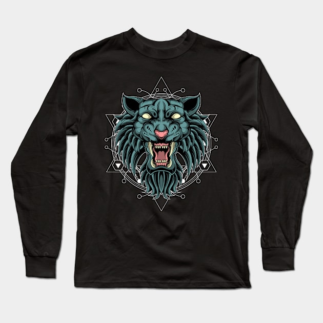 savage tiger Long Sleeve T-Shirt by sugiartoss_